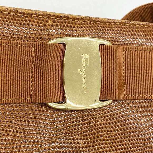 Salvatore Ferragamo Vara Leather Shoulder Bag, Brown, Women's - Picture 11 of 12